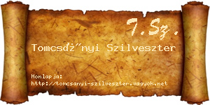 Tomcsányi Szilveszter névjegykártya